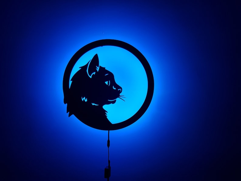 Cat Wall Decor Cat Wall Art Cat Wall Light Pet Shop Gift Etsy