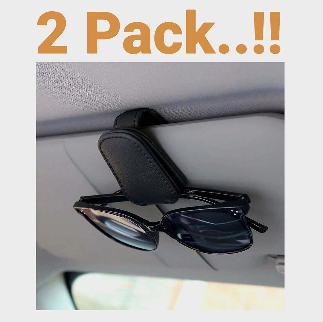 2 Pack Car Sunglass Holder, Eyeglass Hanger Clip for Car, Eyeglass