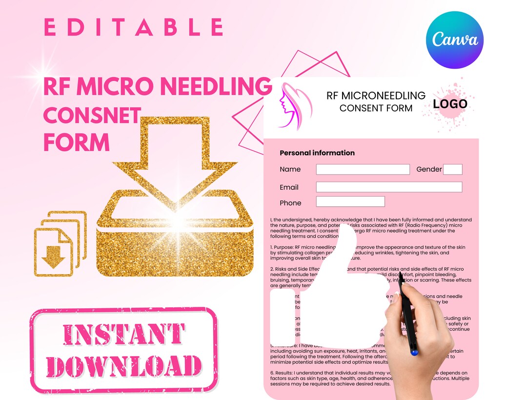 RF Microneedling Consent Form Template Add Your Logo and Print - Etsy