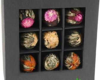 Blooming Tea - Black Set Box / Cadeau-idee - 9 Stuks Blooming Tea, Perfect Gift, Century Lovers, Autumn Lovers, Royal Crowns