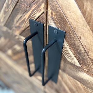 Ensemble de deux poignées de meuble industrielles en acier, boutons de poignées de tiroir de ferme