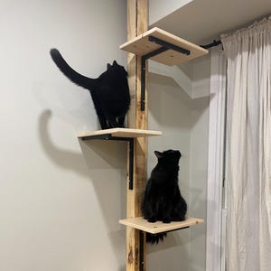 Support d'étagère pour perchoir chat, support d'étagère en métal robuste, support d'étagère bricolage, support solide et industriel, support en forme de T