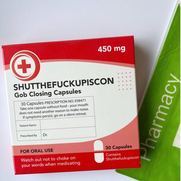 Funny Joke Pill Box | Shutthefuckupiscon Novelty Gift | Adult Humour Mint Box | Prank Secret Santa Gift