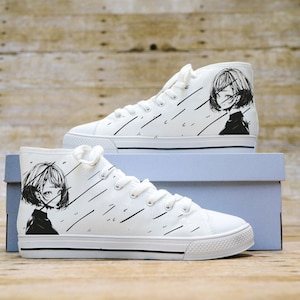 Custom Anime High Top Sneakers: Synthwave Shoes