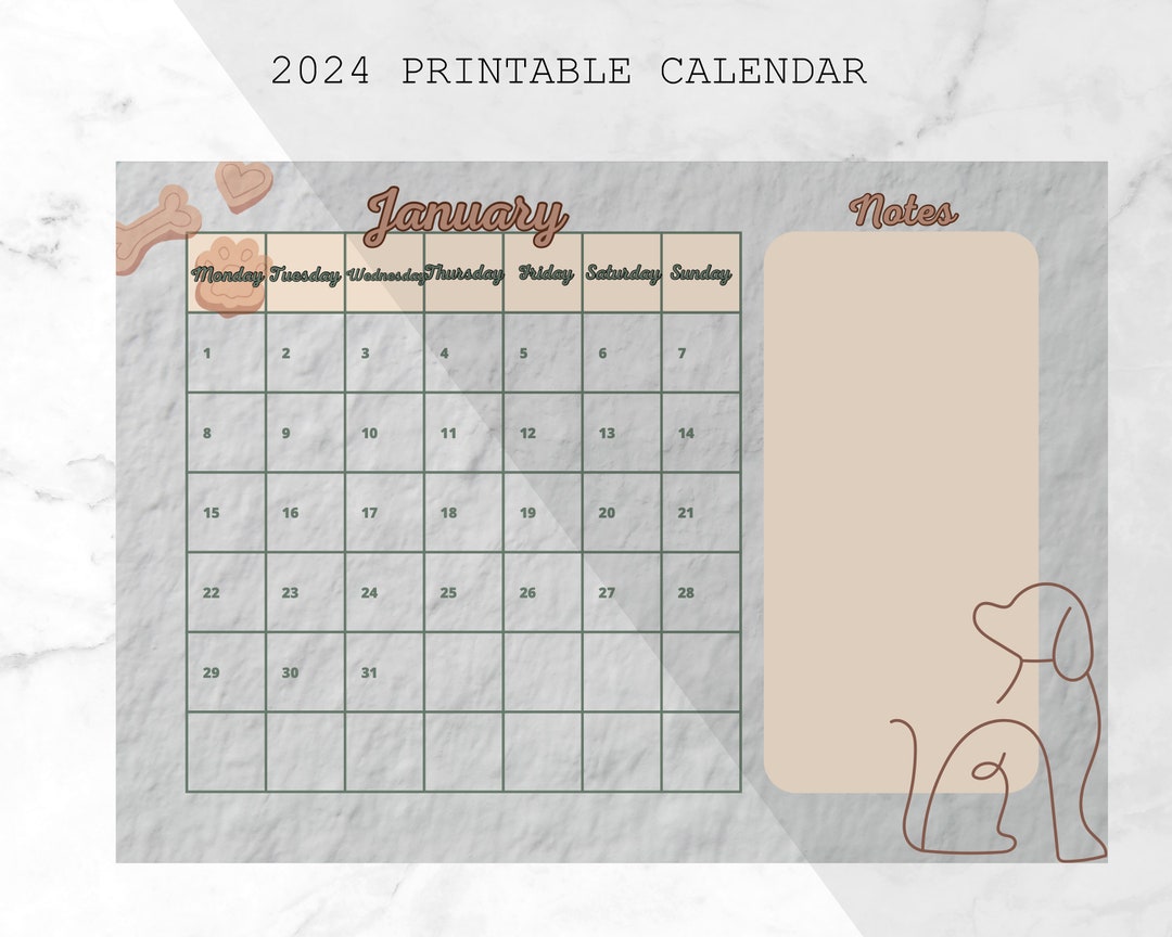 2024 Dog Calendar Veterinarian's Calendar Gift for Etsy
