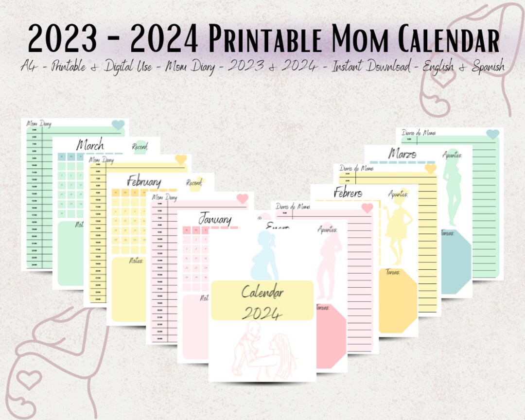 Mom Calendar 2023 Pregnancy Annual Calendar 2024 Maternity Etsy mom-calendar-2023-pregnancy-annual-calendar-2024-maternity-etsy