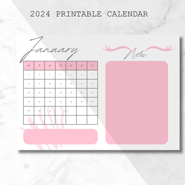 2024 Eyelash Salon Calendar Etsy