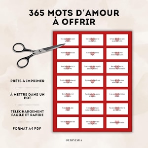 365 mots d'amour à offrir - PDF à imprimer (version française)