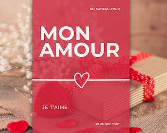 Carte cadeau femme/homme - Surprise Romantique - PDF à imprimer français