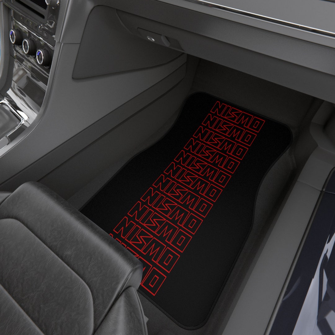 Red Novelty Nismo Old Logo JDM Car Mats set of 2, 90's Universal Floor