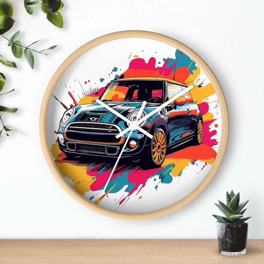 Mini Cooper Color Splat Wall Clock Mini Cooper Wall Clock Etsy