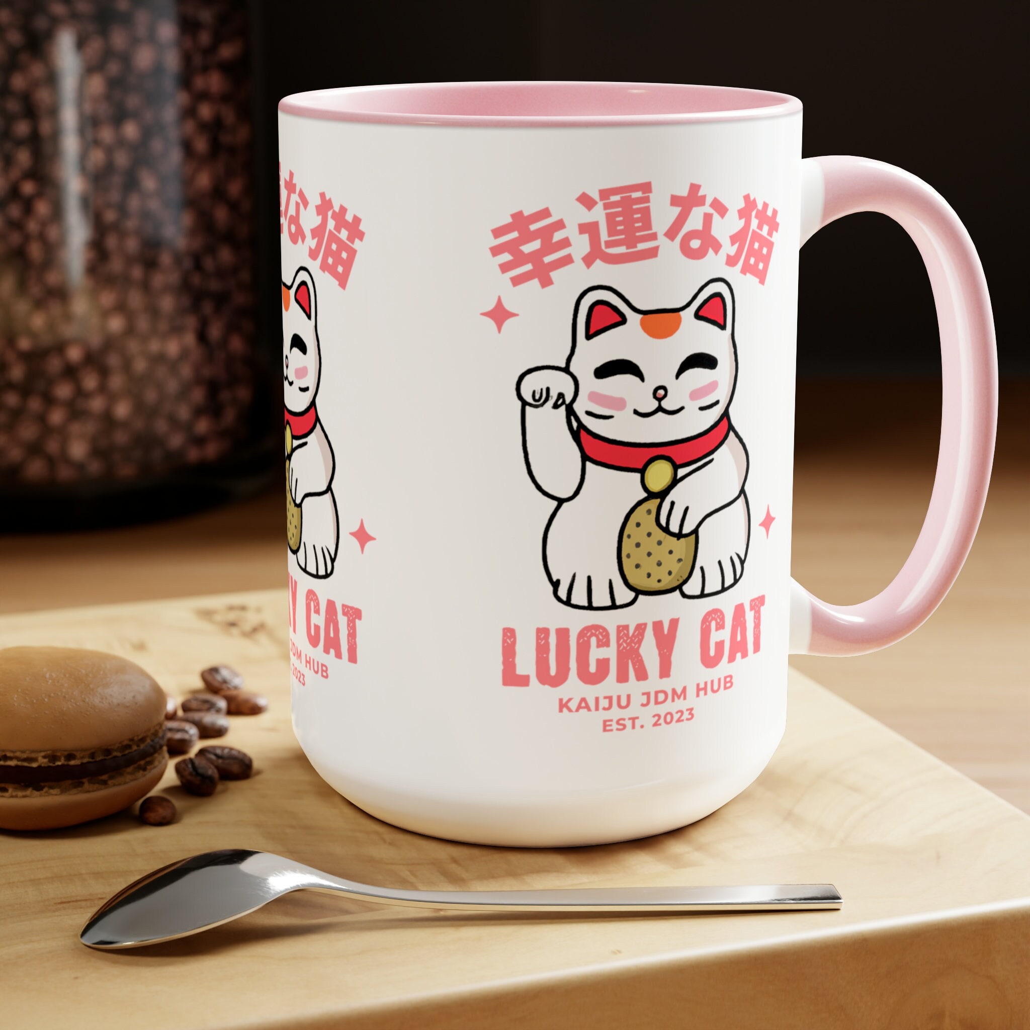 Lucky Cat Travel Tea Mug with Infuser and Lid 13.5 OZ Customized 