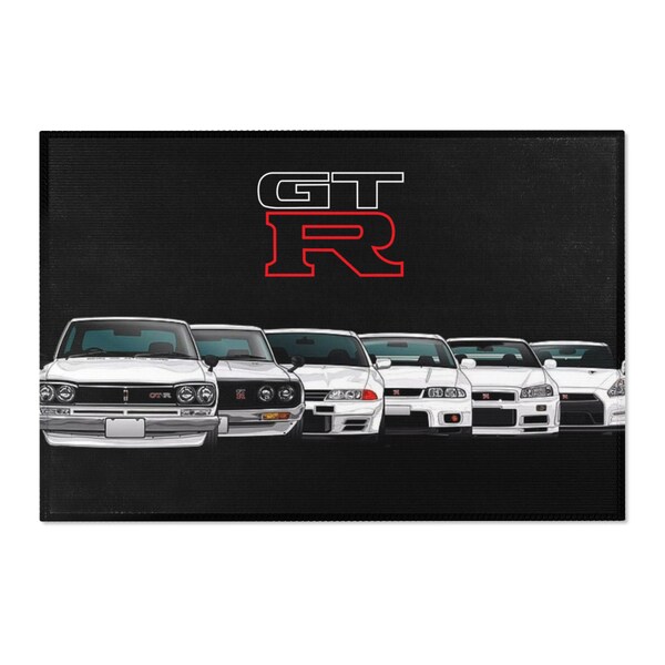 GTR Lineage Garage Floor Mat, Nissan GTR Floor Mat, Garage Floor Mat, Shop Area Rug, Entry Way Rug, Garage Doormat