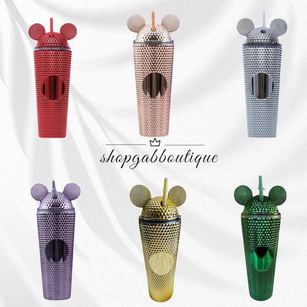 Double Wall Kids Acrylic Mickey Tumbler with Ears Lid Straw, Disney spring tumblers