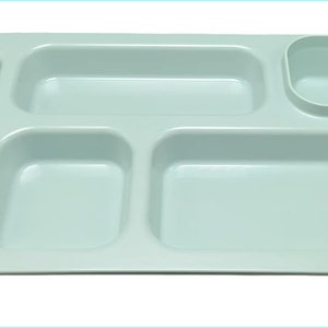 1pc Made in USA large Plastic Divided Plates for Adults, School Lunch Trays  Fast Food Trays Cafeteria Trays With Compartmentsmint Green 