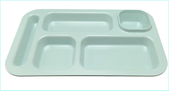 1pc Made in USA large Plastic Divided Plates for Adults, School Lunch Trays  Fast Food Trays Cafeteria Trays With Compartmentsmint Green 