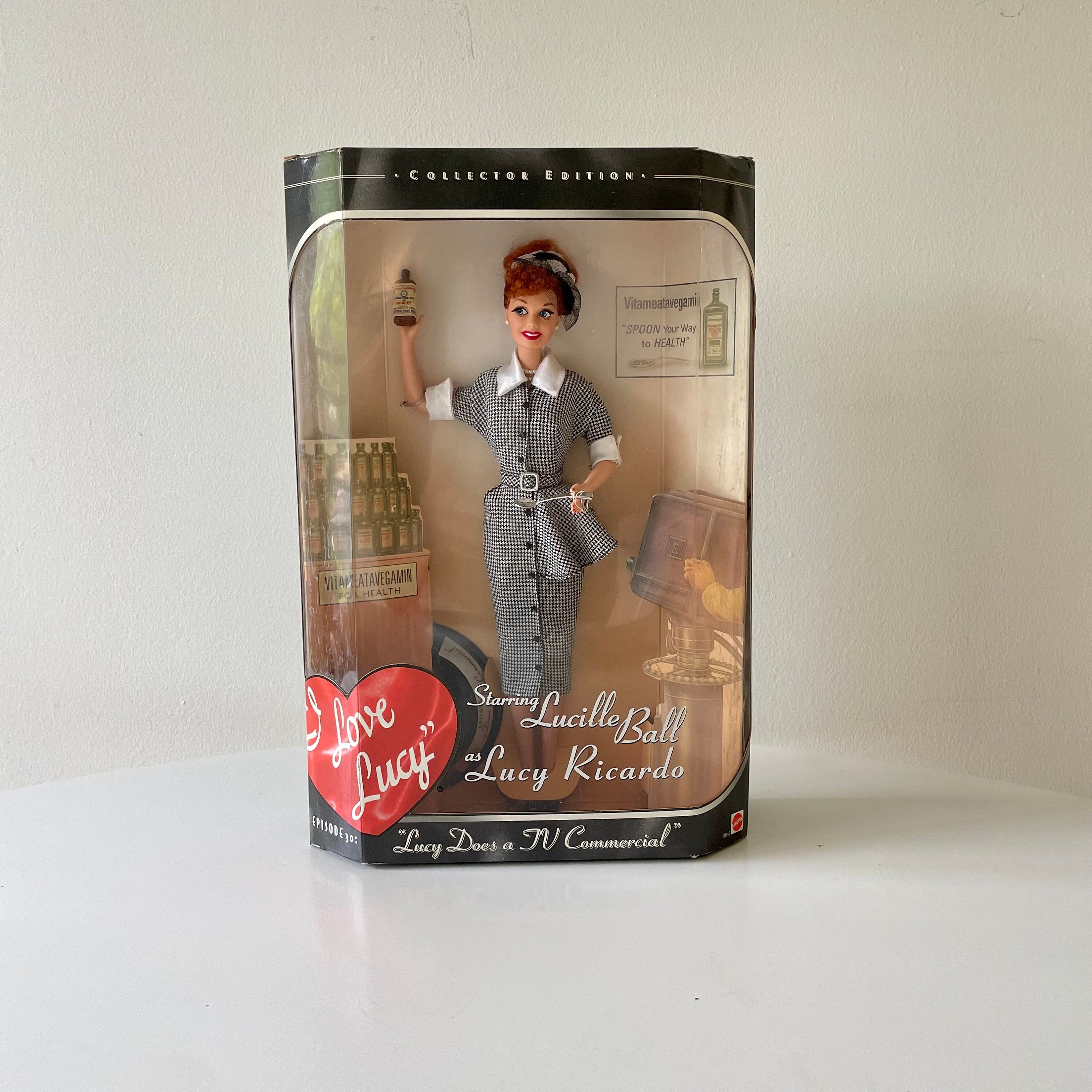 1997 Mattel Barbie Size 12 Classic Collectible Doll I Love Lucy new w/stand in original box main image 1
