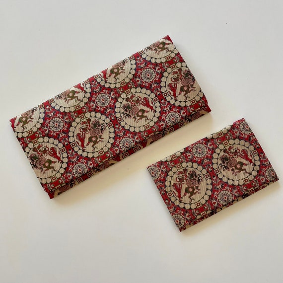 1960s Nishiki Brocade Wallet Set: Lion Hunting, T… - image 3