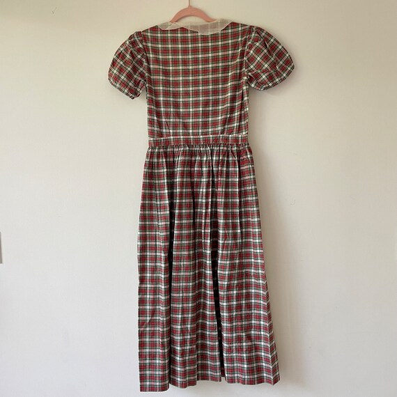 Vintage 1940s Plaid Collared Midi / Maxi Dress, S… - image 5