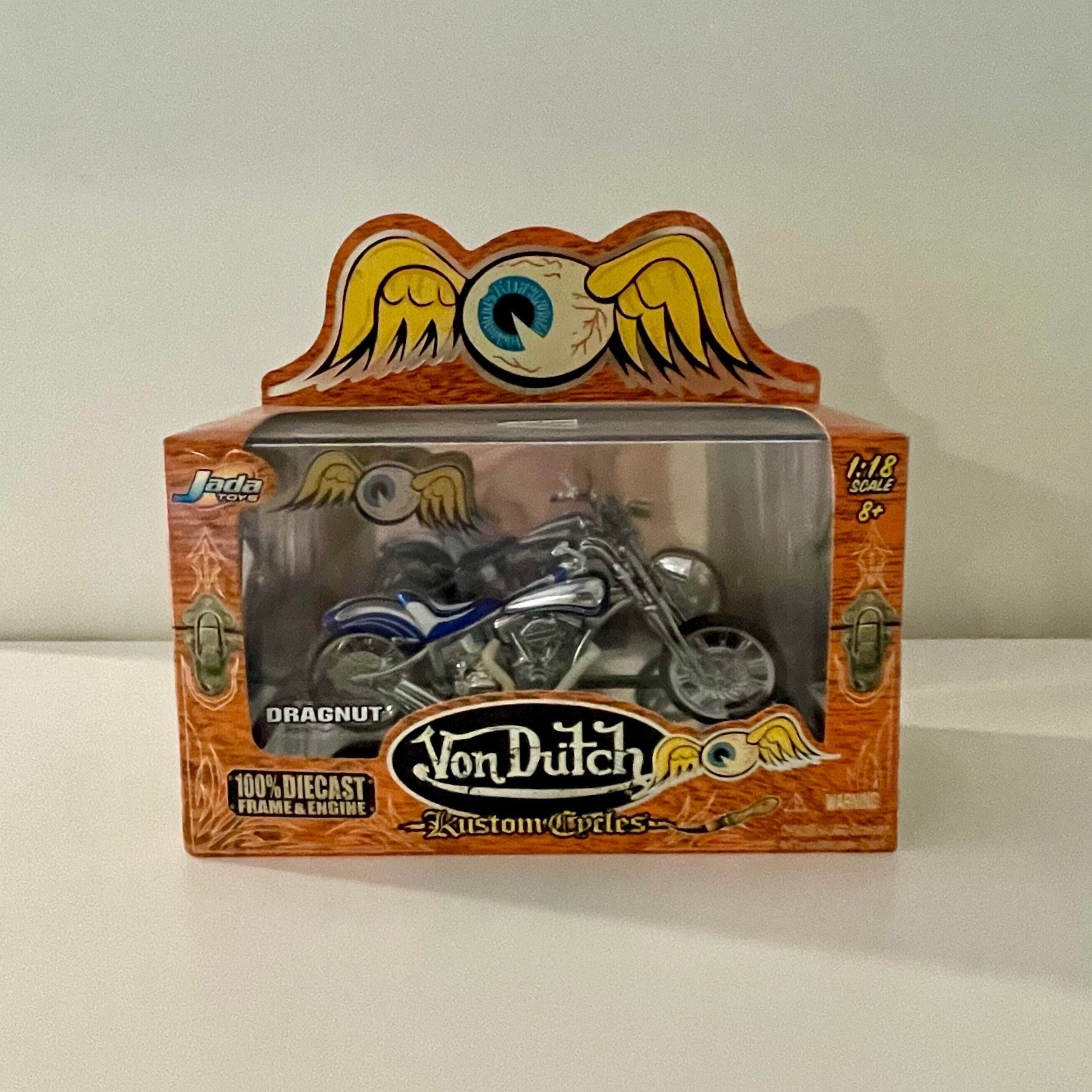 Vintage NIB Von Dutch Dragnut Motorcycle, 1:18 Scale, Jada Vintage NIB Von Dutch Dragnut Motorcycle, 1:18 Scale, Jada