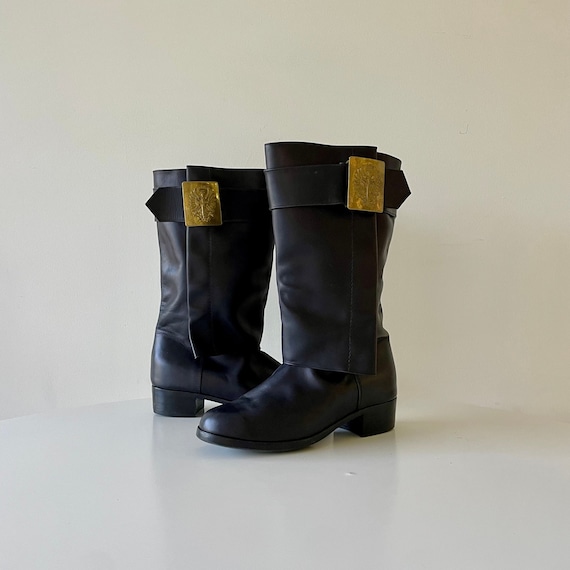 Bill Whitten Stage Boots Heraldic Crest Leather Rare 80s 90s