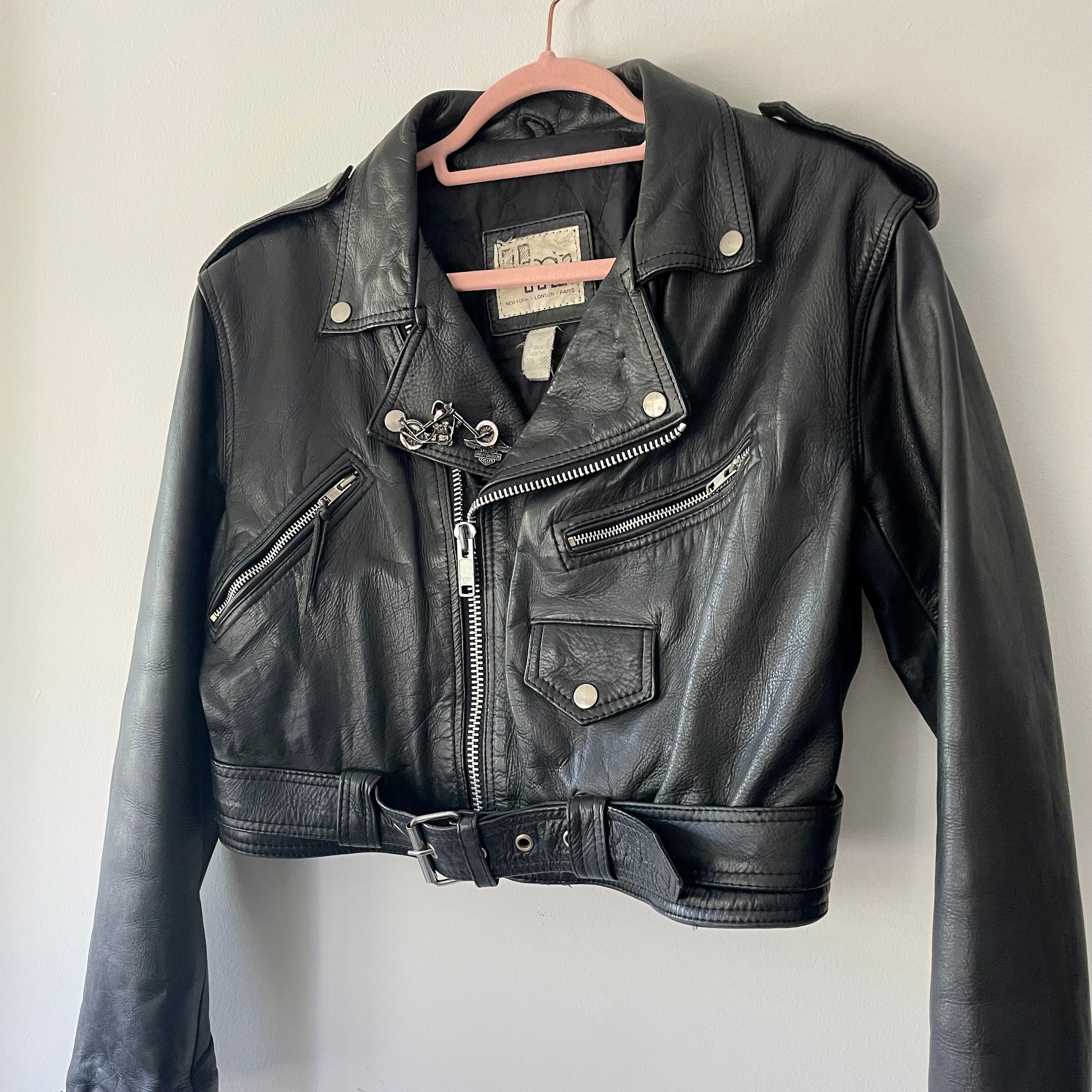 90's UMR Leather Moto Jacket With Vintage Harley Davidson 90's UMR Leather Moto Jacket With Vintage Harley Davidson