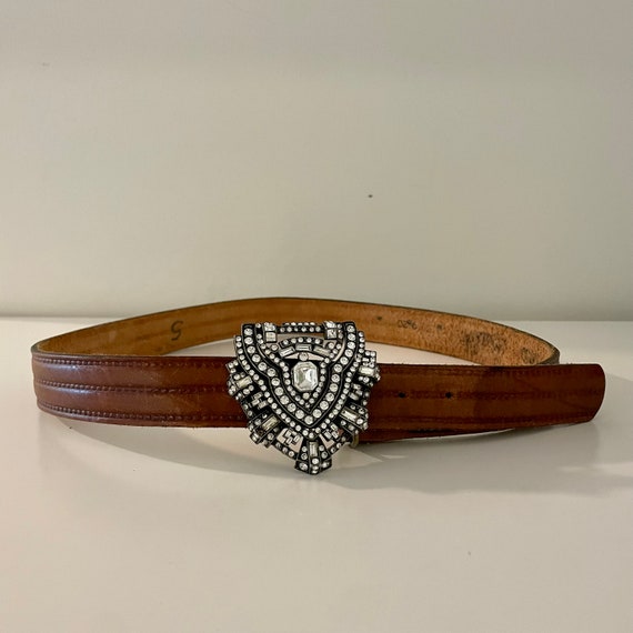Vintage Y2K B-low the Belt With Crystal Buckle Made in USA  display picture 2