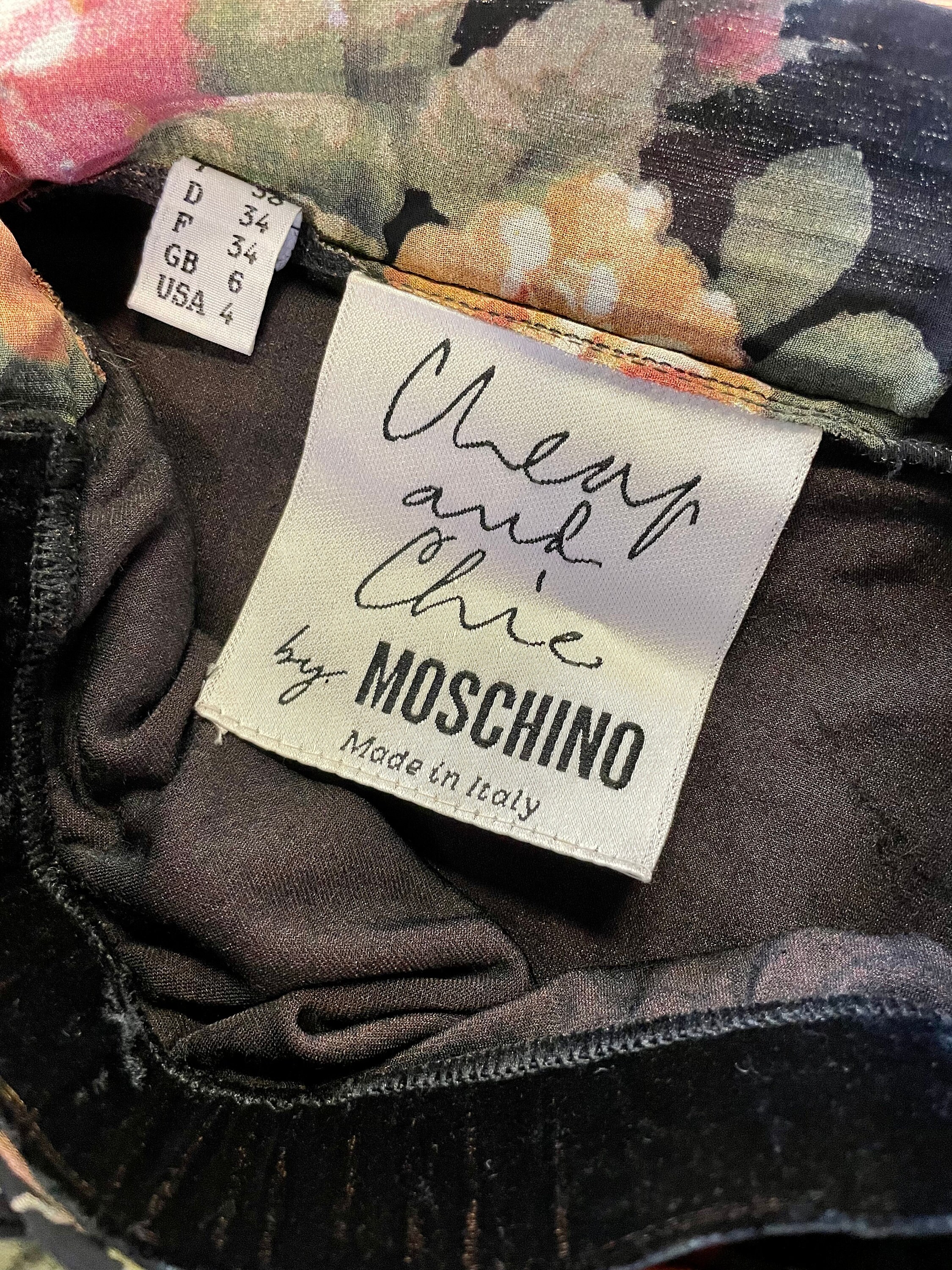 Jupe En Soie à Volants Floraux MOSCHINO Cheap & Chic - Taille 10 (US) - Neuve Avec étiquettes, Fabriquée En Italie