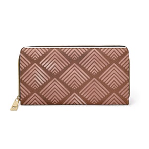 Portefeuille en similicuir marron et doré d'inspiration bohème - Portefeuille Boho