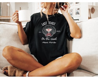 Custom Bachelorette Shirt, Last Toast On The Coast Shirt, Beach Bachelorette Shirt, Bridal Party Tee, Coquette Cherry, Coastal Wedding Gift