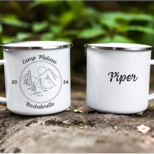 Camp Bachelorette Gifts Campfire Mugs Hiking Cabin Bachelorette Gifts Camping Bachelorette Mugs Bridal Party Mugs Customized Mug