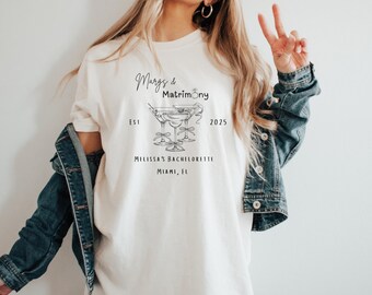 Margaritas and Matrimony Comfort Colors Tee, Margs and Matrimony Party Shirt, Custom coquette tequila shirt, Mexico Bachelorette Party