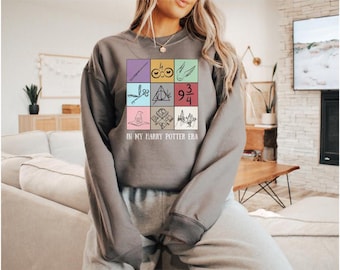 Harry Potter-sweater, In My Harry Potter-tijdperk, shirt boekenwurm, Potter-nerd, shirt tovenaarsschool, cadeau HP fan, Ravenklauw, sweatshirt Gildan