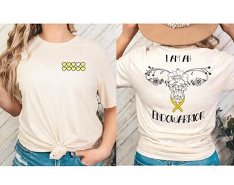 T-shirt voor endometriose, grafische T-shirt dames, activistisch shirt, feministische kleding, empowerment-topje, ondersteuning lintkleding