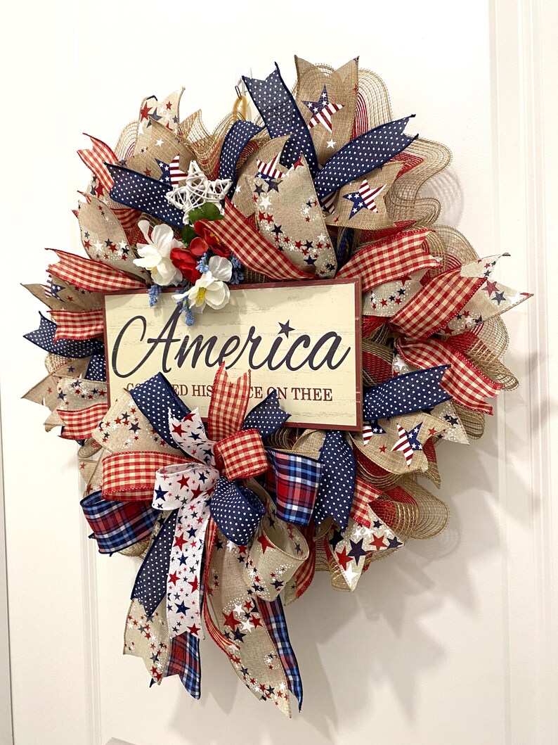 Rustic Patriotic Wreath: Farmhouse Summer Decor - Etsy