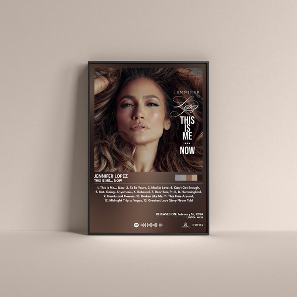 Jennifer Lopez This Is Me... Now Poster, Jennifer Lopez Gift Poster, Jennifer Lopez Album High Quality, Digital Poster, Music Poster