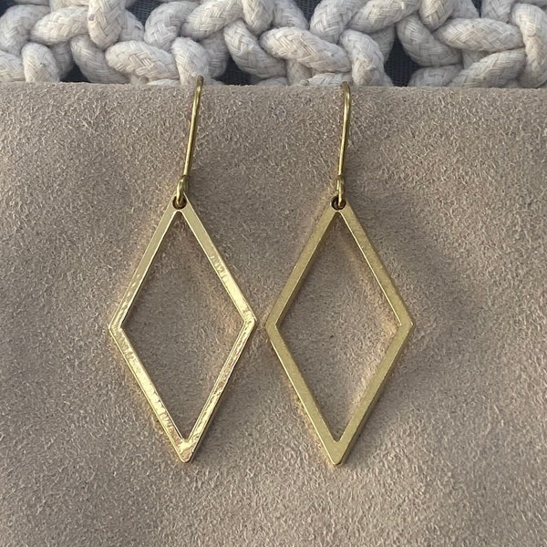 Diamond Shape Earrings, Geometric Earrings, Simple Earrings