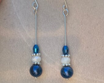 Blue Navy and White Earrings from "ByJoJewellery"