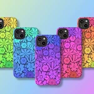 Flower Phone Case, Gradient Flower Phone Case, Gradient Phone Case, Colorful Flower Phone Case
