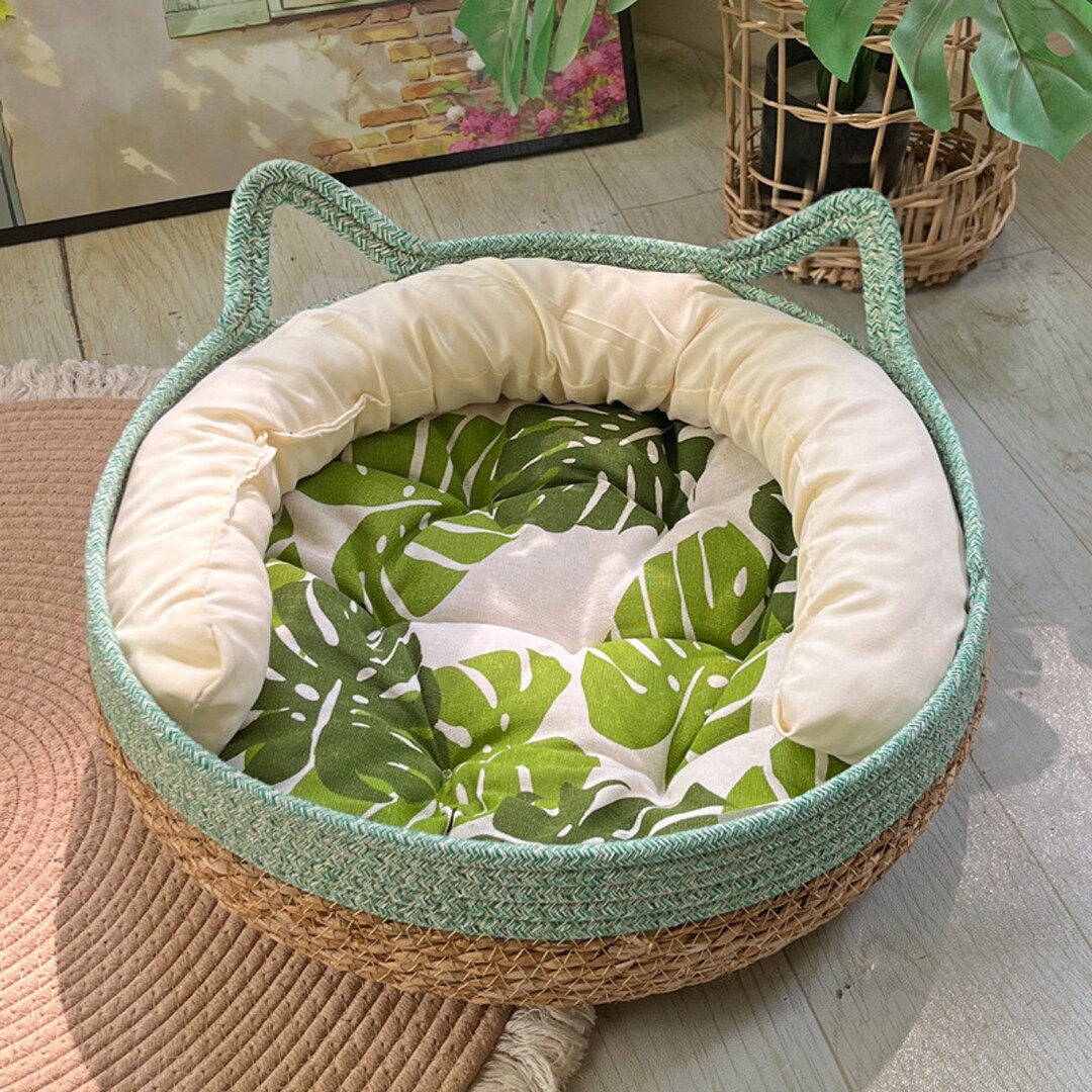 Pure Manual Rattan Woven Cat Nest, Cat Bed, Japanese Handmade Cat Bed