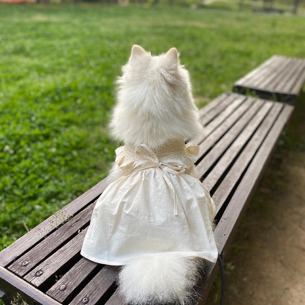Pet Cat Dresses for Small Dog ,Puppy Clothing Skirt ,Dog Dress Chihuahua,Summer Plaid Skirt,Holiday Dress, Bowtie Pet Dog Cat Dress Harness