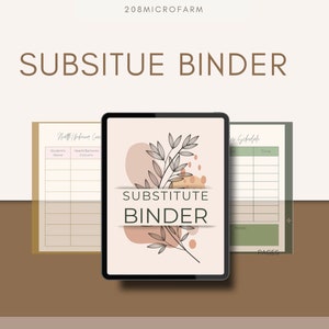 Substitute Binder | digital template | teacher resources | lesson planning | sub plans | edit in Canva | teacher tools |