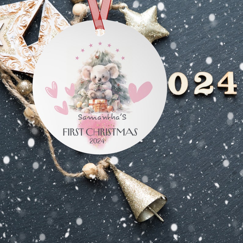 Personalized Baby's First Christmas Ornament 2024 Bauble New Baby's