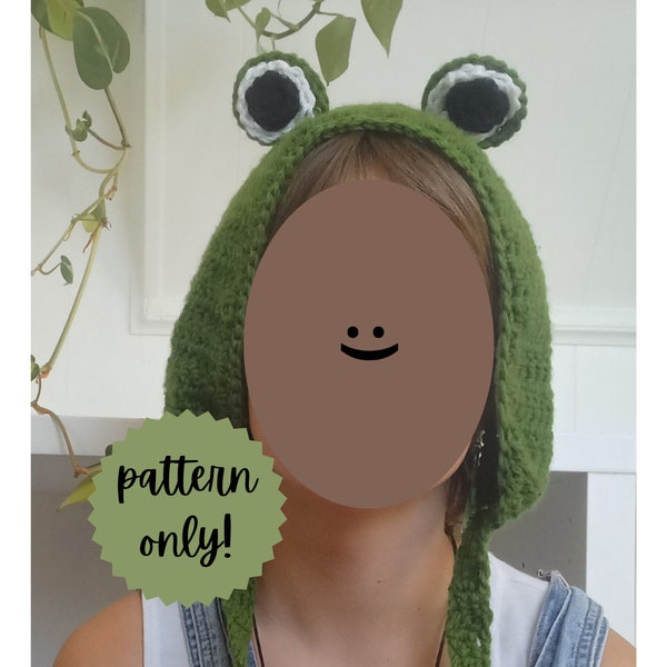 crochet frog headband earmuffs- PATTERN ONLY