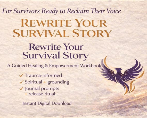 Rewrite Your Survival Story Workbook, Healing Journal for Survivors, Trauma Recovery Printable, Self Healing Workbook
