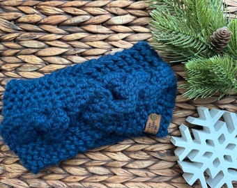 Twisted Cable Ear Warmer | Headband | Wool Acrylic Blend | Adult | Ready to Ship |