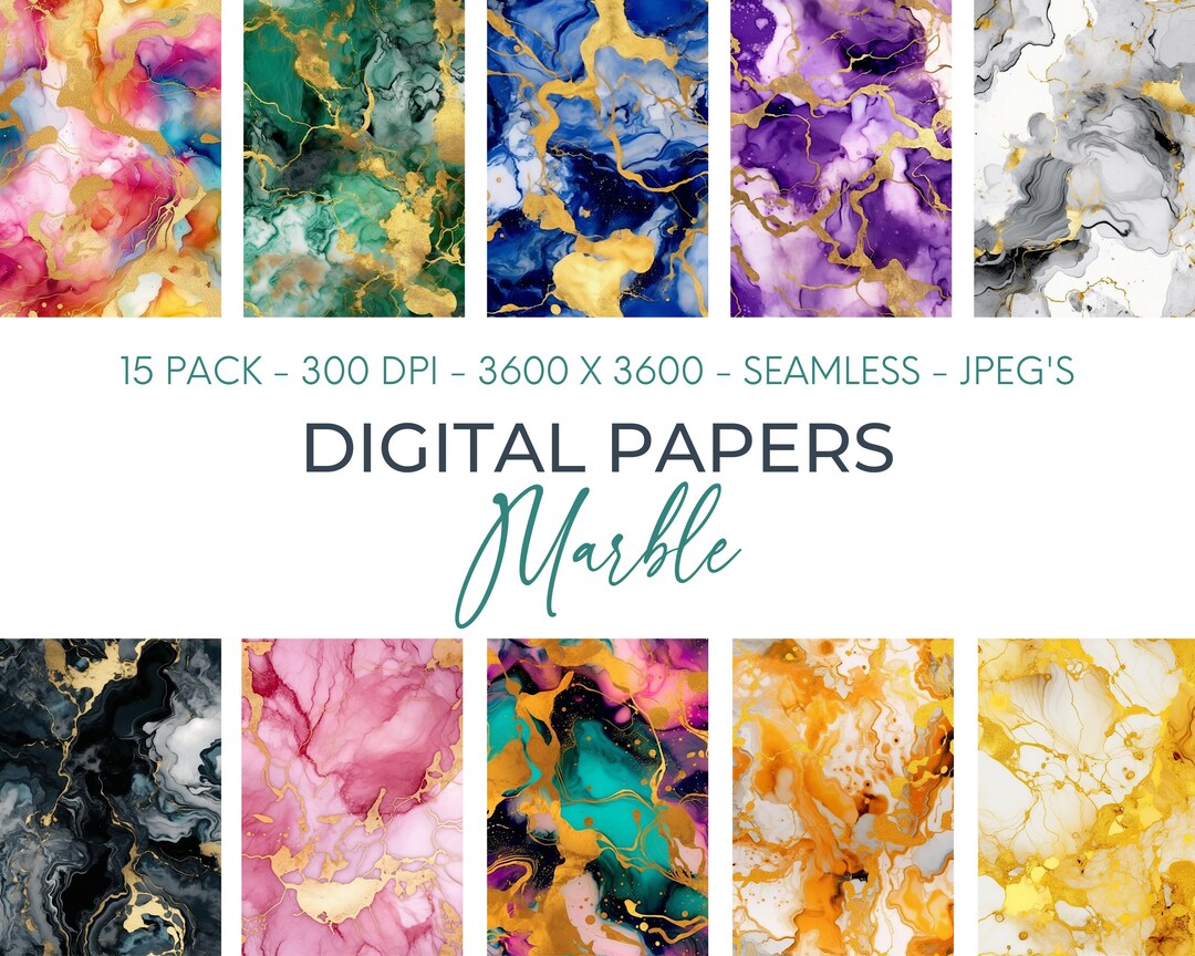 Marble Digital Paper Seamless Pattern for Digital Download Watercolor ...