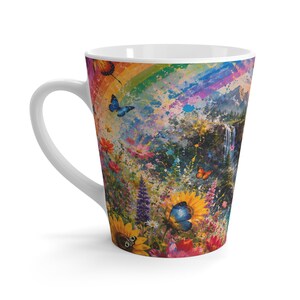 Sunrise at Rainbow fallsLatte 12oz Mug, Morning Brew, Dessert Mug Coffee Break Best Office Home Family Gift Ice cream cake cup coco Tea Mint