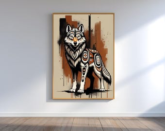 Standing Wolf Art Print | Haudenosaunee Artist | Indigenous Wildlife Wall Art | Six Nations