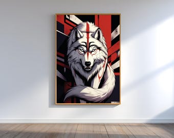 War Paint Wolf Art Print | Haudenosaunee Artist | Indigenous Wildlife Wall Art | Six Nations